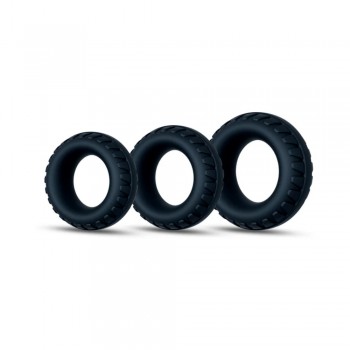 Blush Performance Plus Drift 3PCS Black Cock Rings For All Sizes