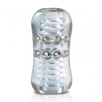 Global Novelties MSTR B8 Head Banger Beaded Clear View Stroker With Lifelike Ribbed Channel