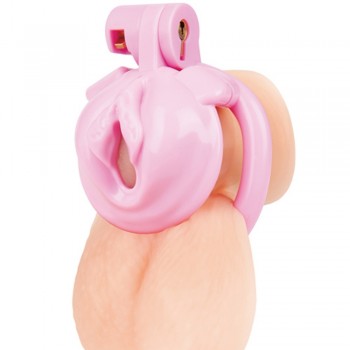 Blue Line Bitchboy Degrading Mini BDSM Chastity Cage With Pussy Shape