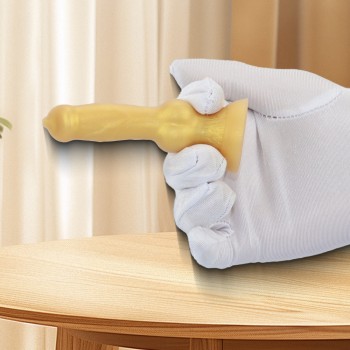 Venusfun Dog-Shaped Small Penis Liquid Silicone Gold Anal Plug For Beginner