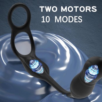 Venusfun Dual-Ring Viper Prostate Massager Cock Ring with Remote Control