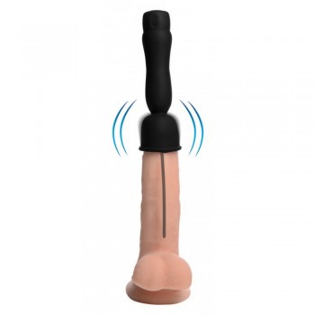 XR Brands 16X Penis Silicone Vibrating Head Teaser with Urethral Sound With 13 vibration patterns