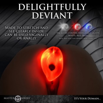 XR Brands Tunnel Light-Up LED Anal Dilator Vaginal Expander For BDSM Play