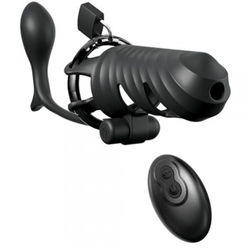 Pipedream Fantasy C-Ringz Remote Control Vibrating Cock Blocker with Ass-Gasam Plug