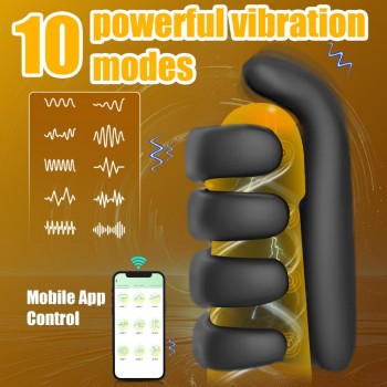 Venusfun 10 Modes Silicone Finger Stroker Vibrating Male Masturbation Cup