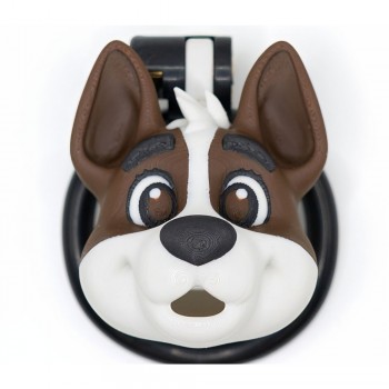 Venusfun Multicolor Dog Head Penis Chastity Cage with Single Arc Ring