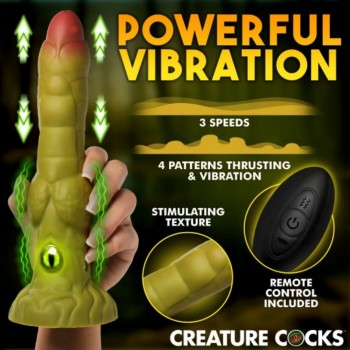 XR Brands Creature Cocks Eyegor Thrusting and Vibrating Fantasy Dildo