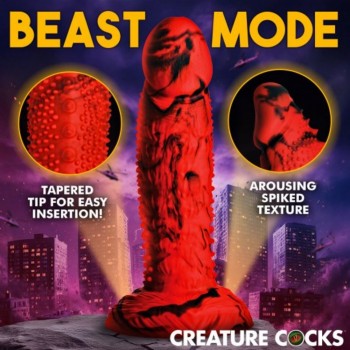 XR Brands Creature Cocks Gojira Silicone Fantasy Thick Dildo With Spiked Texture