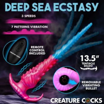 XR Brands Creature Cocks Vibropus Silicone Vibrating Fantasy Dildo