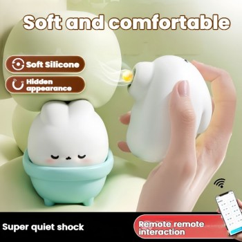 Cute Rabbit Suction Vibe on Tub Base, Beginner-Friendly Discreet Nipple & Clitoral Stimulator