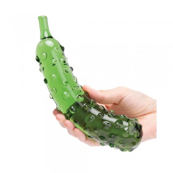 Glas 8.25in Cucumber Shaped Glass Large Thick Dildo With Textured Bumps, Beginner-friendly Dildo