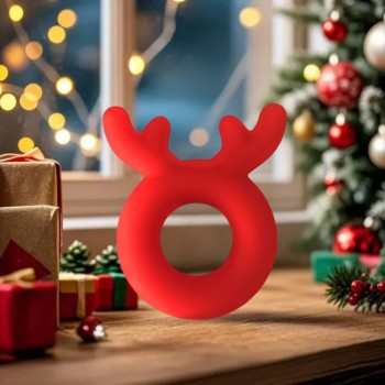 Venusfun Christmas Series Red Reindeer Cock Ring Silicone Penis Ring