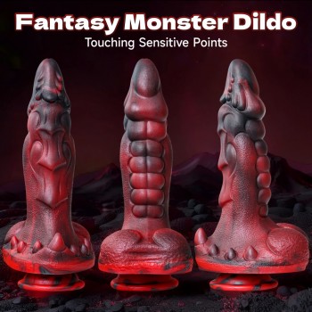 Venusfun Liquid Silicone Alien Thrusting Dildo, With Powerful Suction Cup, Beginner-Friendly Dildo