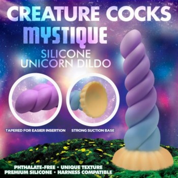 XR Brands Creature Cocks Fantasy Mystique Silicone Unicorn Thick Dildo