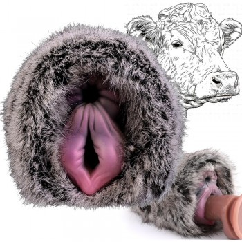 GEEBA Fantasy Male Stroker Cow-Themed Animal Pussy Furry Toy Monster Masturbator