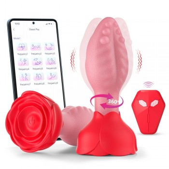 Venusfun Rose Rotating Vibrating Butt Plug Anal Vibrator Backdoor Toy App Controlled Anal Stim