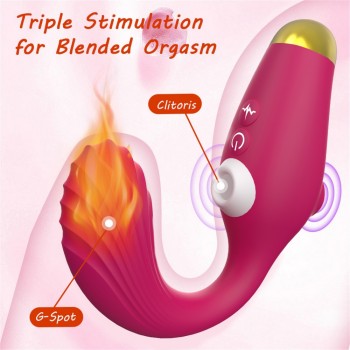 Venusfun Wearable Clitoris Sucking Vibe Triple Stim Vibrating G-spot Vibrator With Smart Heating