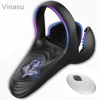 Vinasu Vibrating Cock Ring Penis Vibrator with Remote Sex Toy For Men