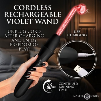 XR Brands Elektrawand Violet Wand with Various Attachments E-shock Toy For Shock Tease BDSM Play