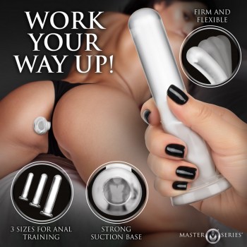 XR Brands Triple Towers 3 Piece Dilator Set Anal Expanding Trainer Anal Dildo For BDSM Play