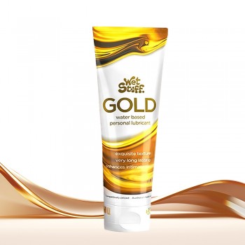 Wet Stuff Gold Water Based Lubricant Gel 100g Smooth pH Balanced Edible for Sensitive Skin
