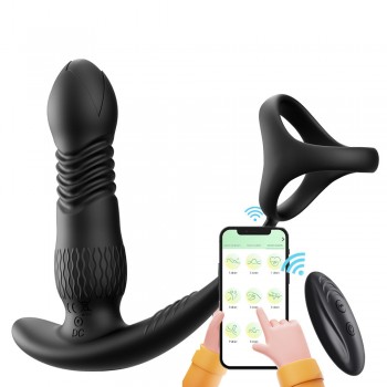Venusfun Triple Rings Vibrating Cock Ring Prostate Massager Remote Anal Vibrator P-spot Stim