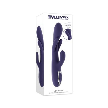 Evolved Bow Down Rabbit Vibrator Dual Come Hither Arms 10 Modes G Spot Clit Toy for Women
