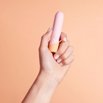 VUSH Peachy Bullet Vibrator Silicone Compact Quiet Mini Lipstick Style for Women