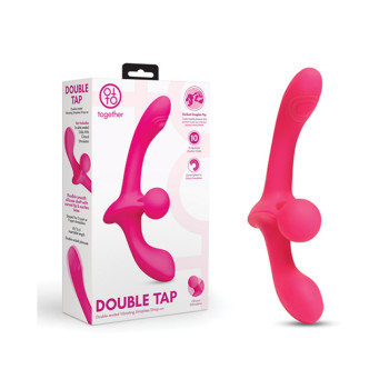 Together Double Tap Double-Ended Vibrating Strapless Strap-On Dildo for Lesbian Couples