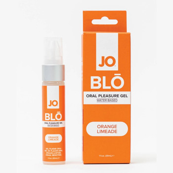 JO Blo Pleasure Gel Orange Limeade Oral Intimacy Gel Sugar Free Cooling Flavor Couples 1 oz