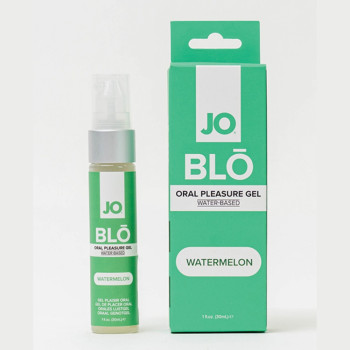 JO Blo Pleasure Gel Watermelon 1 oz Flavored Oral Pleasure Gel for Men with Cooling Glide