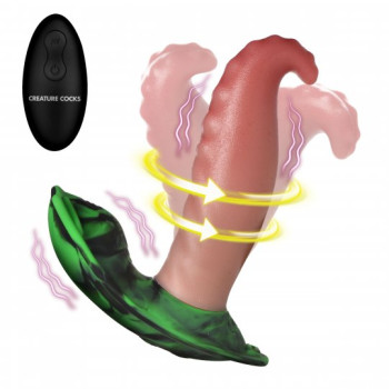 Creature Cocks Tongue Twister Panty Vibe w/ Harness Rotating Tongue Remote Vibrator