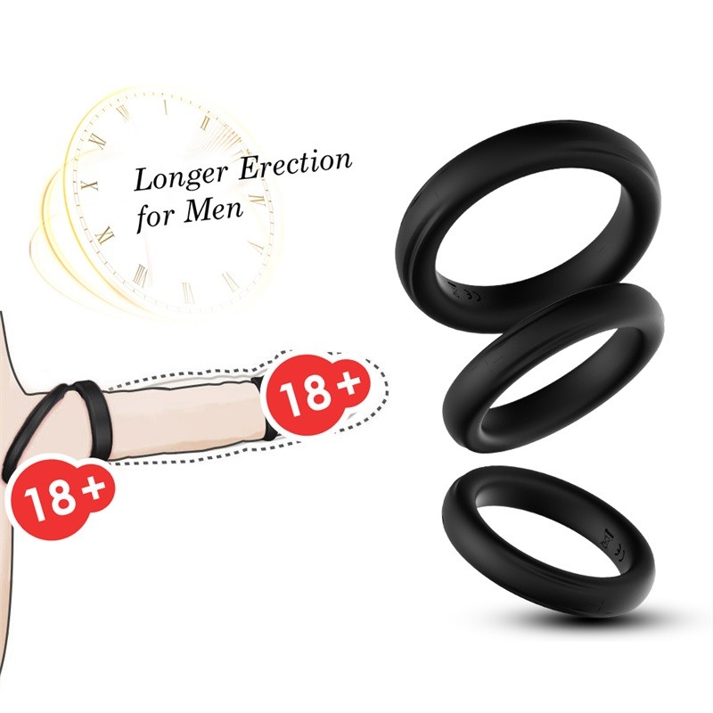 Soft Silicone Sleeve Cock Ring Set, Men's y Cockring, Extender