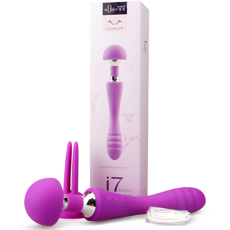 wowyes luxeluv i7 dual head av vibrator purple