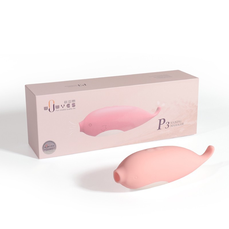 wowyes p3 blue whale sucking massager pink box