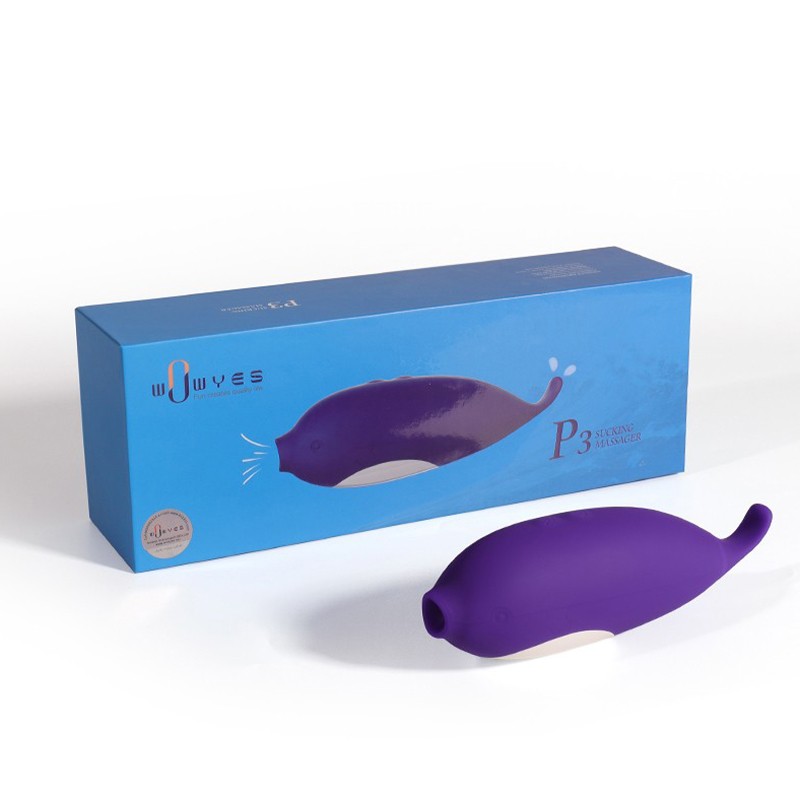 wowyes p3 blue whale sucking massager purple box