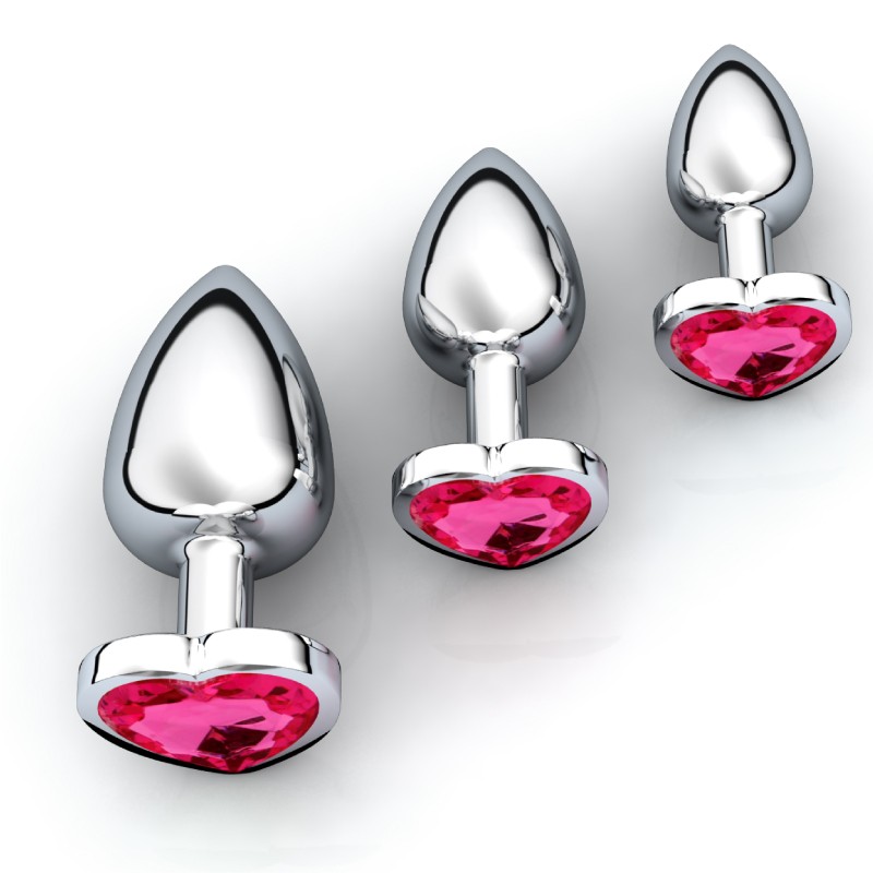 RY-013 Butt Plug Set Rose Red