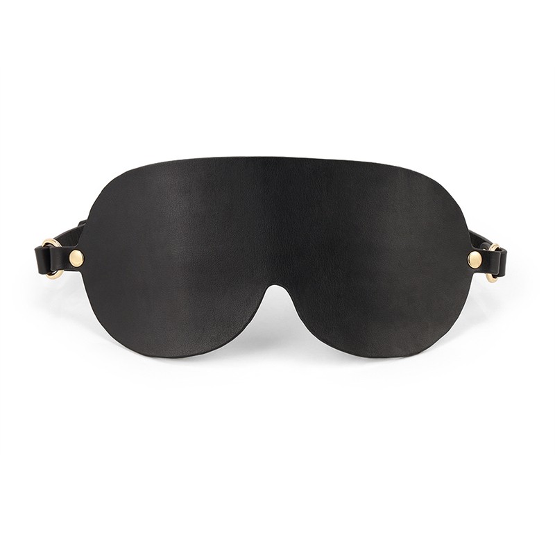 RYSC-183 Leather Double Button Bondage Kit Black Blindfold