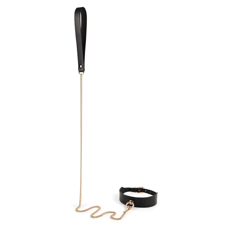 RYSC-183 Leather Double Button Bondage Kit Black Collar