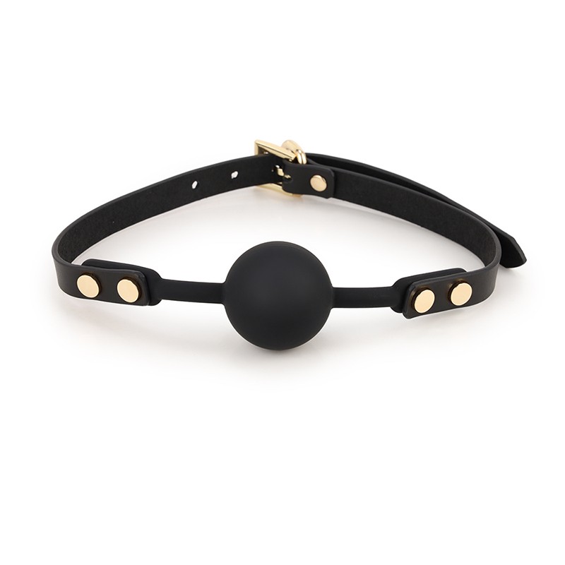 RYSC-183 Leather Double Button Bondage Kit Black Mouth plug