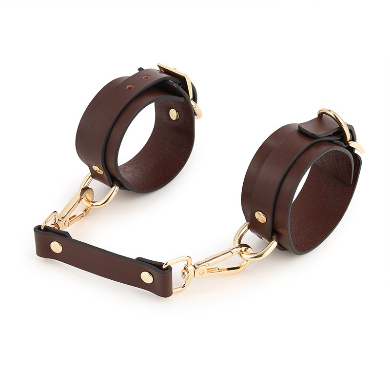 rysc-182 bdsm bondage set brown handcuffs