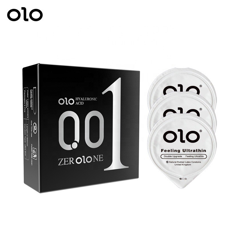 OLO Feeling Ultrathin 001 Natural Rubber Latex Condoms-Black