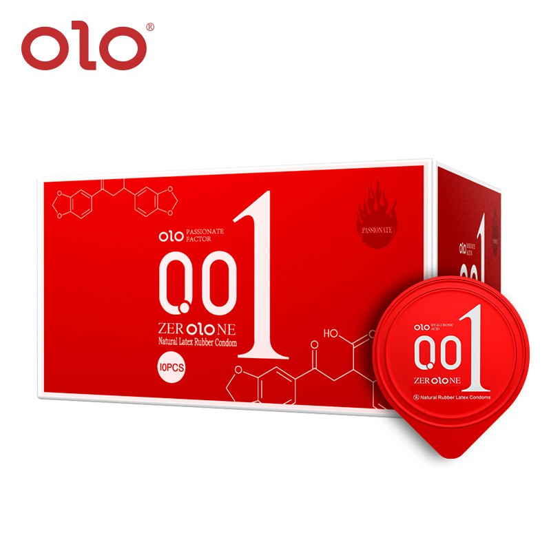 OLO Feeling Ultrathin 001 Natural Rubber Latex Condoms Red