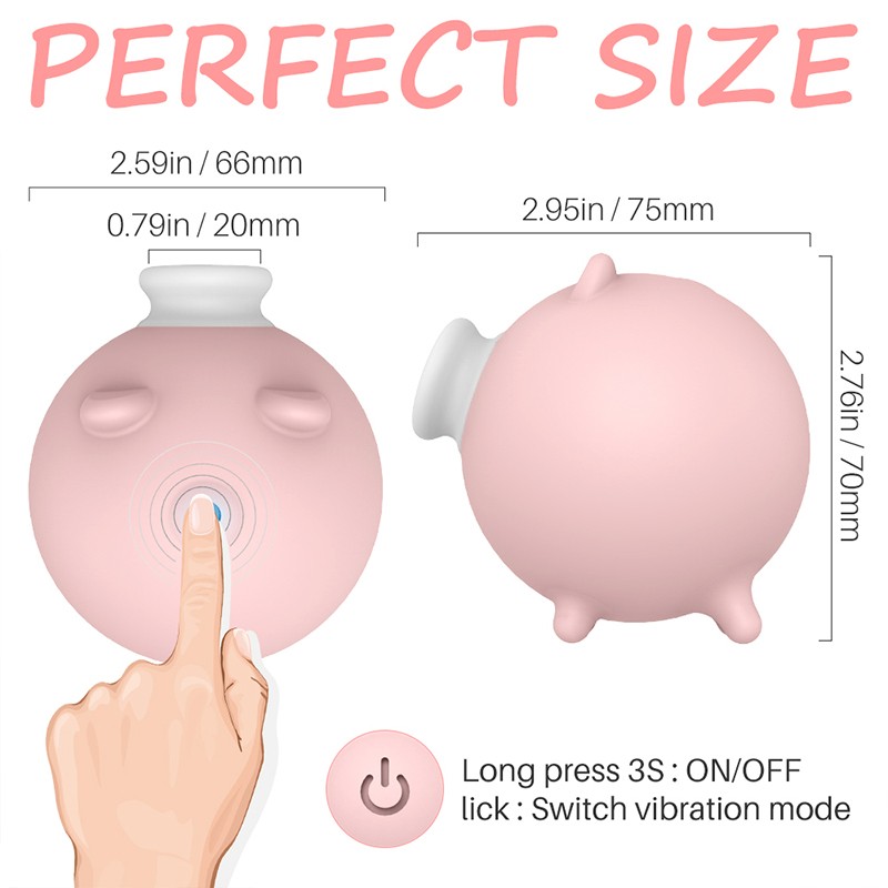 S186 Pig Doll Shape Sucking Massager with Vibration