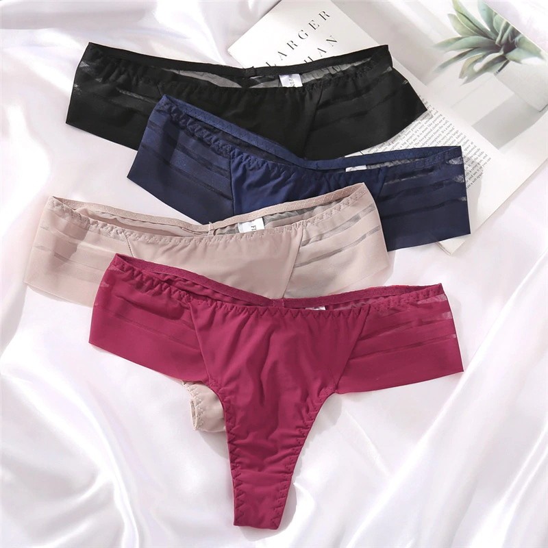 Venusfun Transparent Seamless Thong Panties Underwear 2pcs