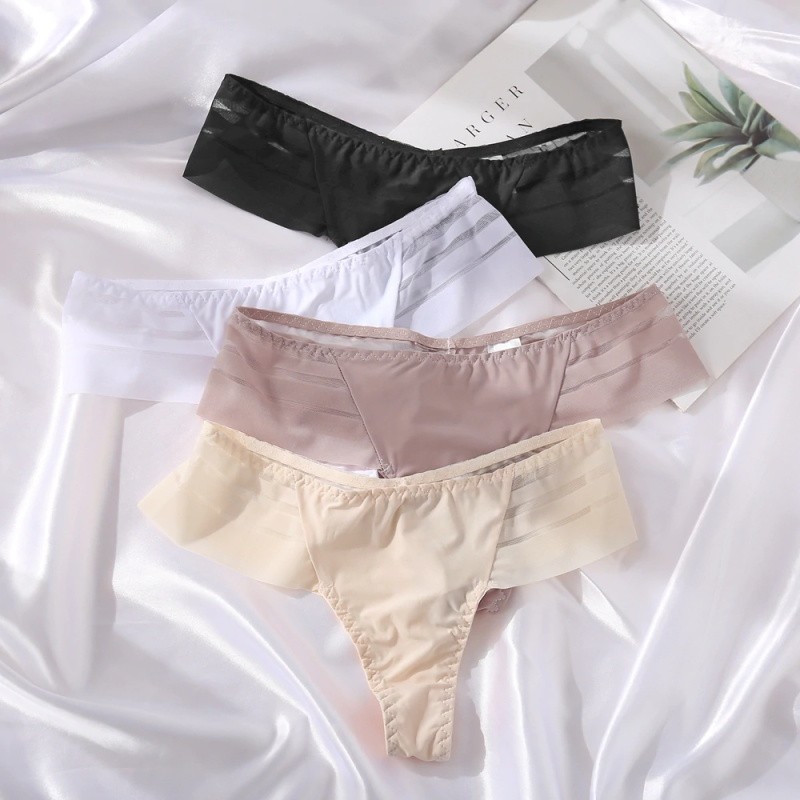 Venusfun Transparent Seamless Thong Panties Underwear 2pcs