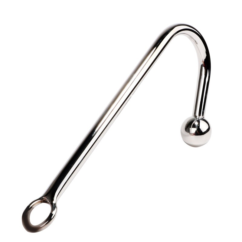 IKOKY Stainless Steel Anal Hook Metal Anal Plug with Balls