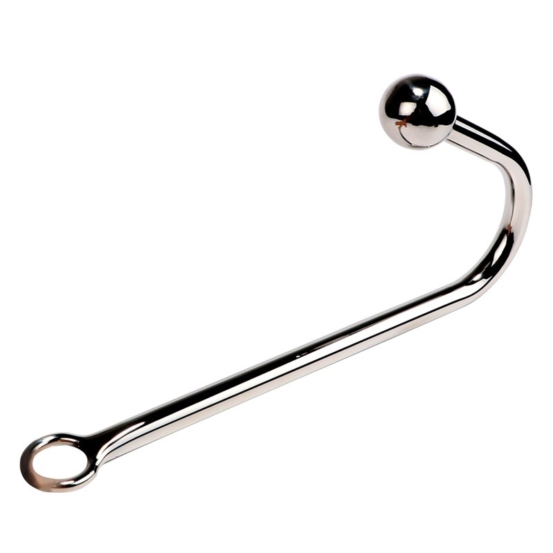IKOKY Stainless Steel Anal Hook Metal Anal Plug with Balls