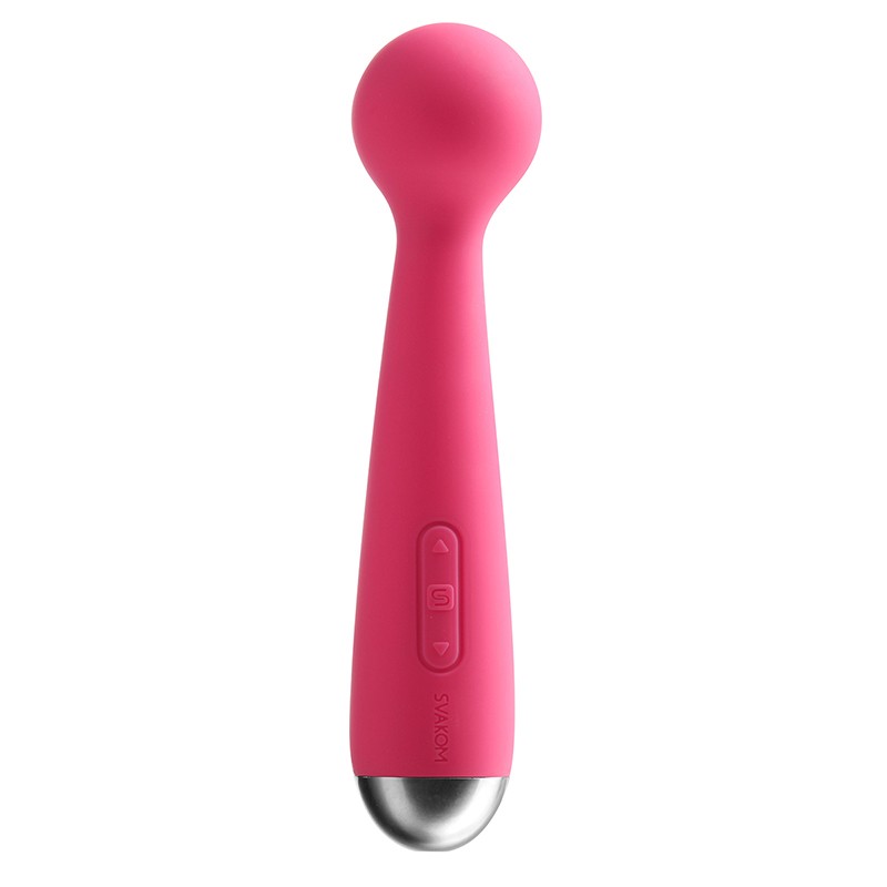 SVAKOM Mini Emma Powerful Electric Wand Massager Rechargeable Vibrator For Females Plum Red