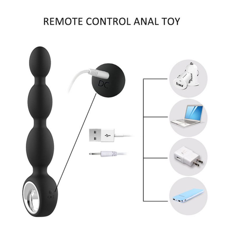 AixiAsia Vibrating Anal Beads Butt Plug With Remote Control